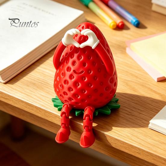 Уникальные подарки на день рождения для друзей 3D-печатный шарнирный ящик-клубника, милая фигурка с коробкой, подвижные конечности, мини-держатель для безделушек на рабочий стол