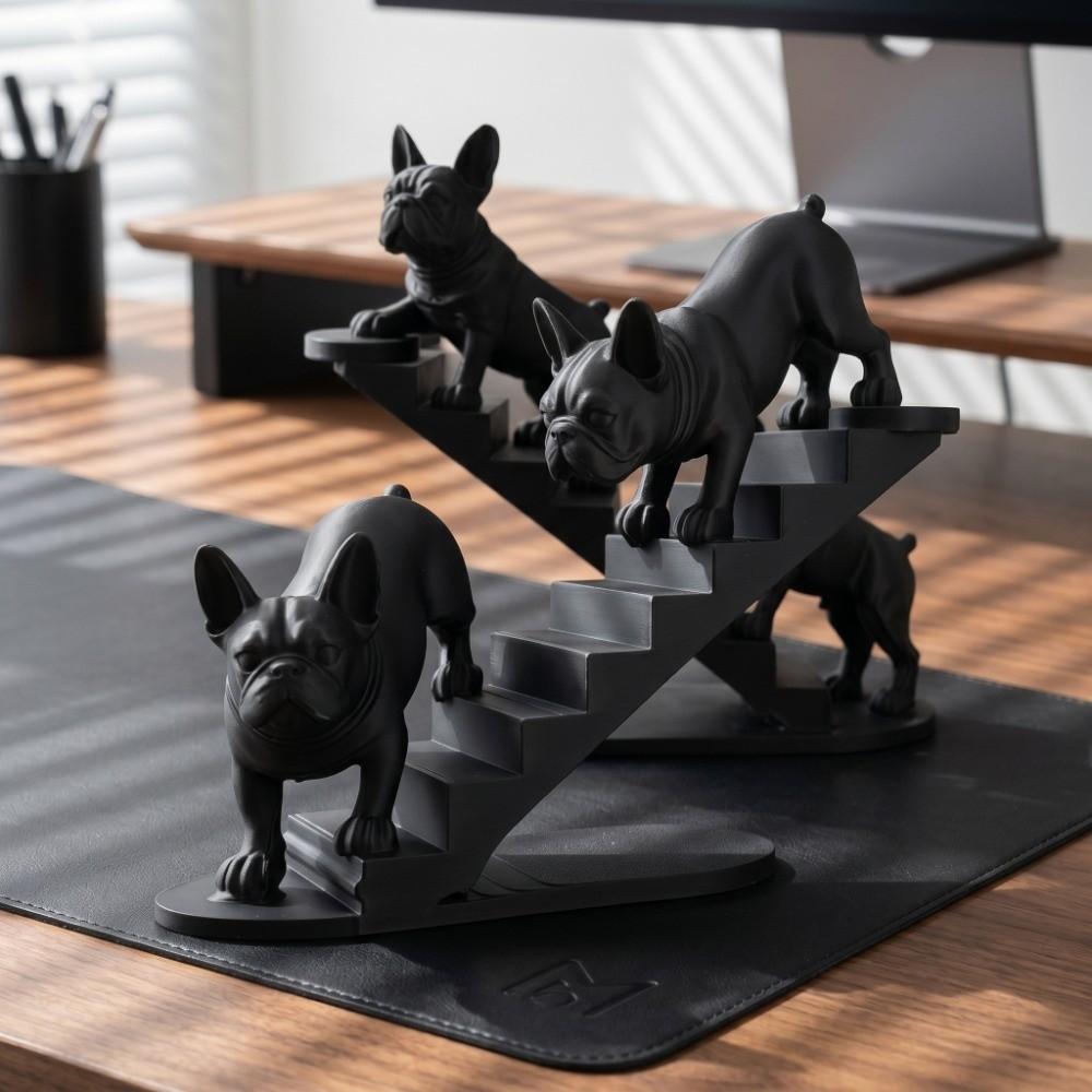 Креативные настольные декорации в виде лестницы 3D-печатные декоративные украшения с бульдогом Декор для спальни