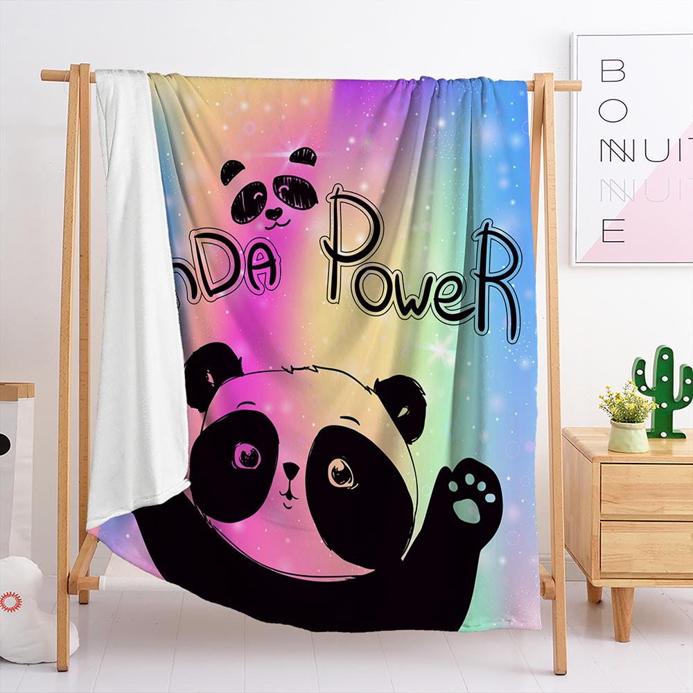Blanket Flannel Blanket Color Gradual Change Panda 3D Digital Printing Blanket Blanket