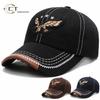Men's Embroidered Eagle Baseball Cap - Trendy Spring/Autumn Style, Korean Version, Youth Versatile Duckbill Design.