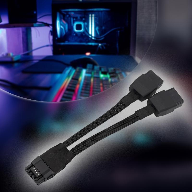 Кабель питания GPU 16AWG 2x 8Pin на 12+4Pin, мощность 600 Вт для RTX4090 и видеокарт высокого класса