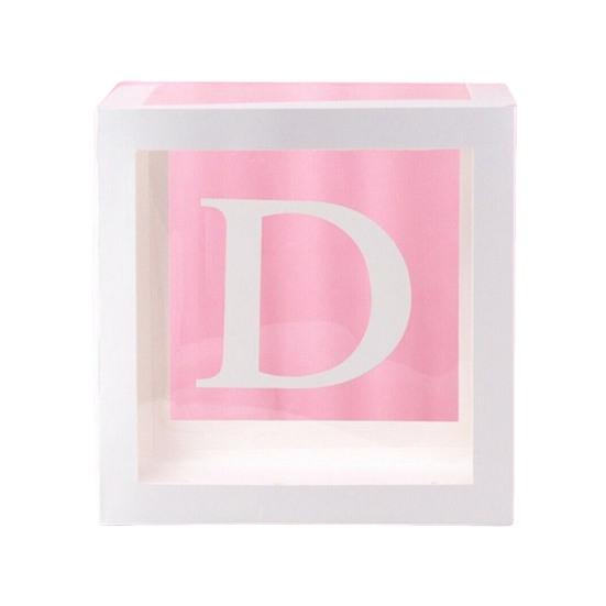 Balloon Box Reusable Clear Paper Box with Letter Stackable DIY Assembly 25 X 25cm Cube Box for Graduation Wedding Birthday Party Decor