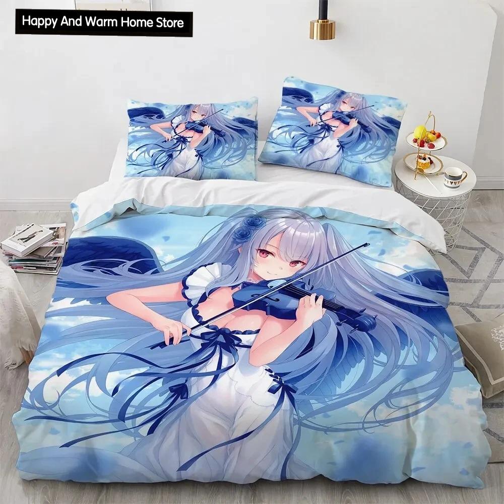 Комплект постельного белья Kawaii Anime sexy Girl, пододеяльник, одеяло, комплект постельного белья, наволочка, размер King Queen Twin для мальчиков и девочек для взрослых