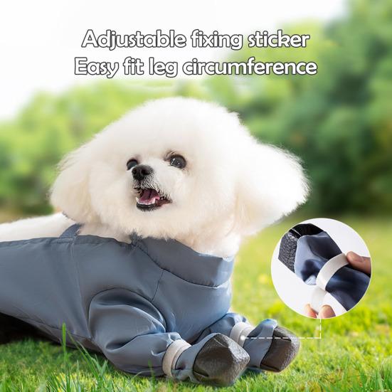 Ботинки для собак, леггинсы с регулируемым ремешком, водонепроницаемые, пыленепроницаемые, нескользящие, для защиты лап собак, обувь, зимние штаны, для улицы, маленькие, средние, для собак, с подтяжками