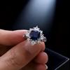 Высококлассное Роскошное Ювелирное Изделие Имитация Изумруда Кольцо Полностью с Бриллиантами Женское, Полностью с Бриллиантами 8x8 Квадратное Выращенный Драгоценный Камень Кольцо
