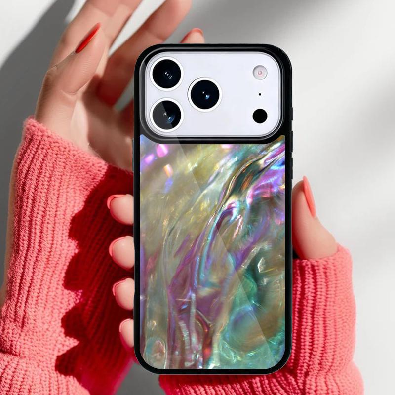 Чехол для телефона с узором из раковины абалона для iPhone 17 16 15 14 13 Pro Max Задняя крышка для 12 11 Pro Coque