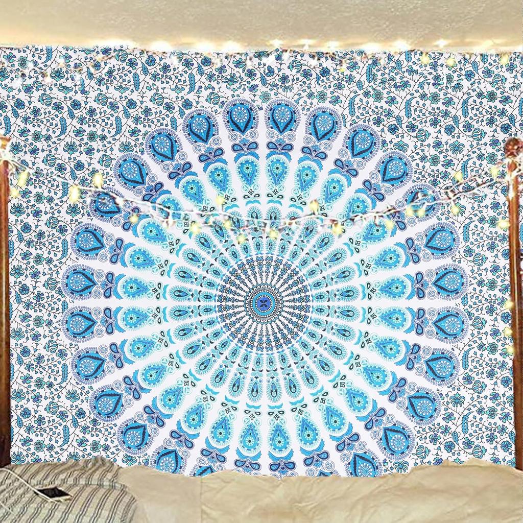 Indian Hippie Bohemian Psychedelic Mandala Wall Hanging Bedding Tapestry