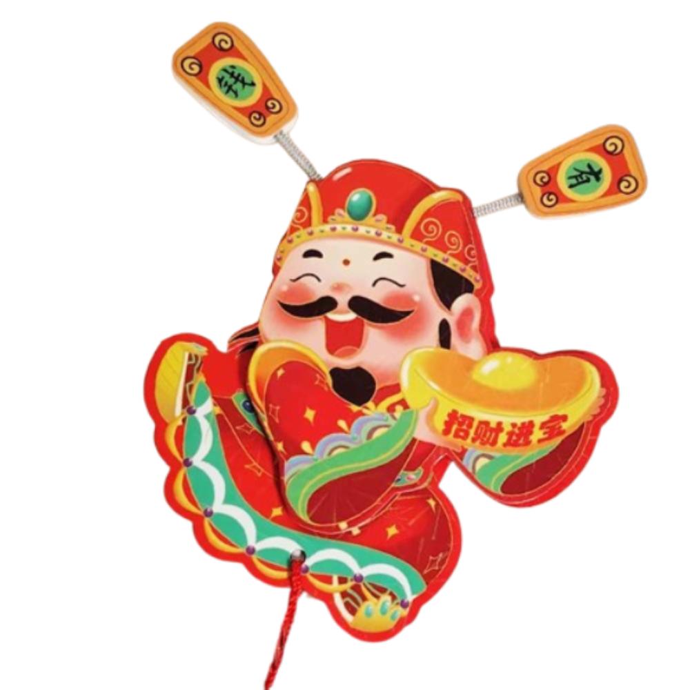 Festive Chinese God of Wealth Fridge Magnets Traditional New Year Fridge Stickers  Spring Festival