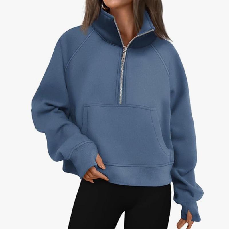 Women's Plus Size Autumn and Winter Loose Jacket Zipper Long Sleeve Sweatshirt