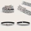Silver Butterfly Fashionable Buckle Decor Women Casual White Lace Belt Waist
