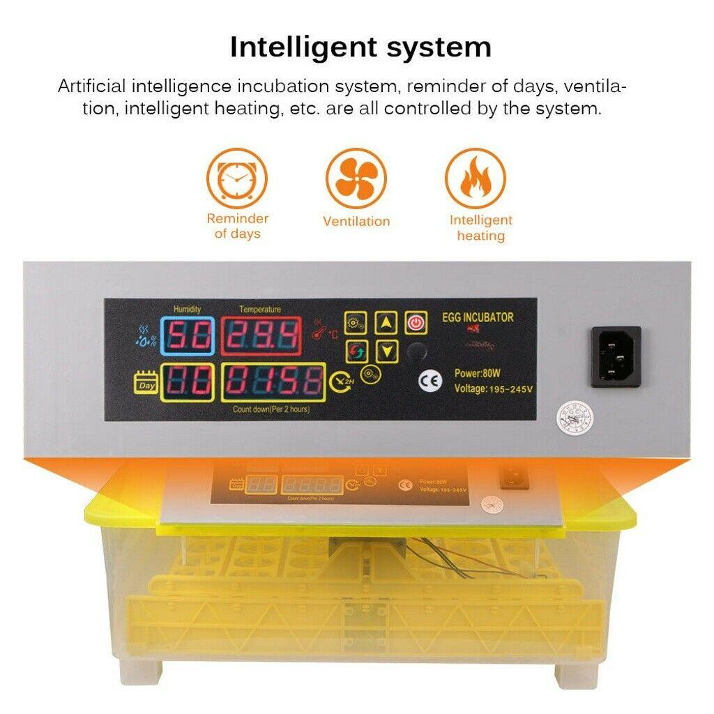 100W Automatic Eggs Incubator Brooder Bird Quail Chick Hatchery Incubator Poultry Hatcher Turner Farm Incubation Tools AC110V/220V 50/60HZEU/US