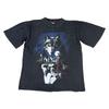 Vintage Wolf Wildlife Graphic Print 90s T-shirt Oversized Black Mens
