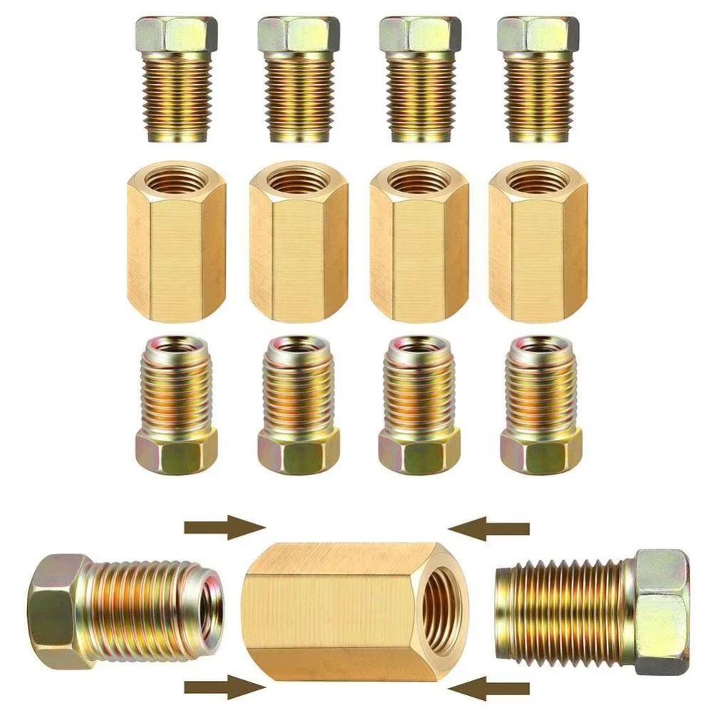 Brass Brake Hose Connector Hexagon Union Connector Fitting Assortment Inverted Flare Fitting