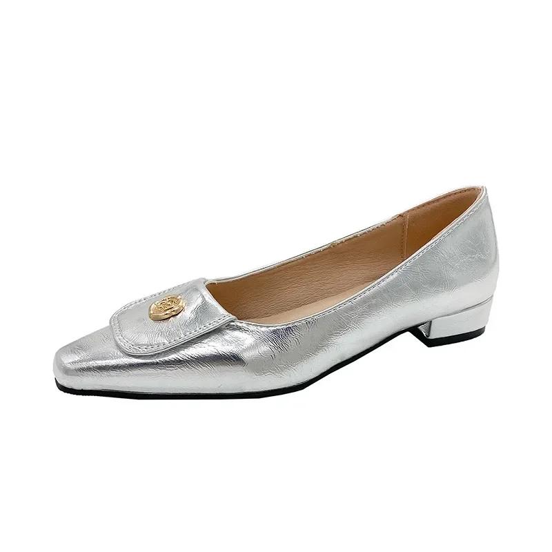 2024 Горячая Распродажа Женская Обувь Небольшие Женские Туфли На Высоком Каблуке Модные Металлические Украшения Офисные И Карьерные Сексуальные Туфли С Острым Носом Для Женщин