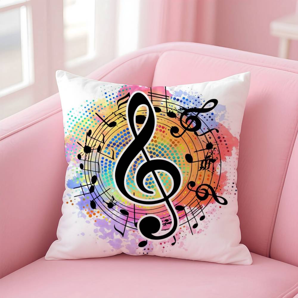 Sheet Music Printing Pillow Case Pattern Printing Pillowcase Living Room Sofa Cushion Cover Bedroom Room Decor