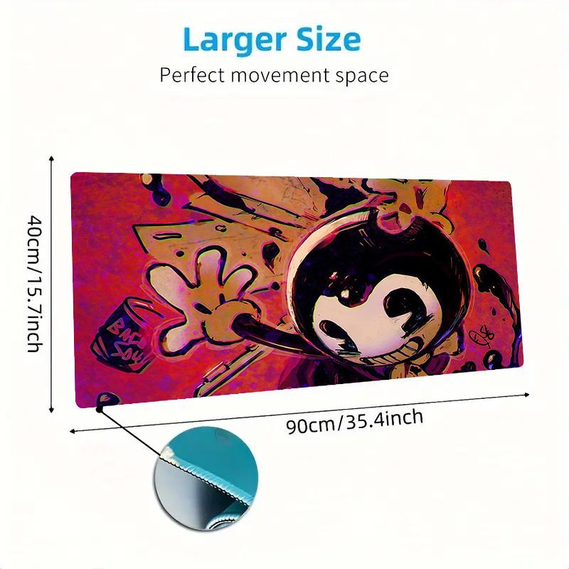 Bendy and the Ink Machine Print Cushion Non-slip Laptop Tablet Big Mousepad XXL Mat Mini PC Playmat With Lock edge