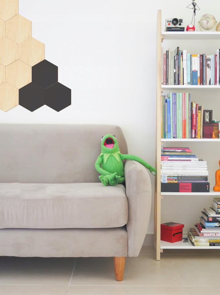 Black hexagon plywood 1 PCS Hexagon wall panel for a child's room