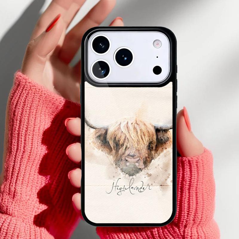 Чехол для телефона с изображениями шотландских коров для iPhone 17 16 15 14 13 Pro Max Задняя крышка для 12 11 Pro Coque