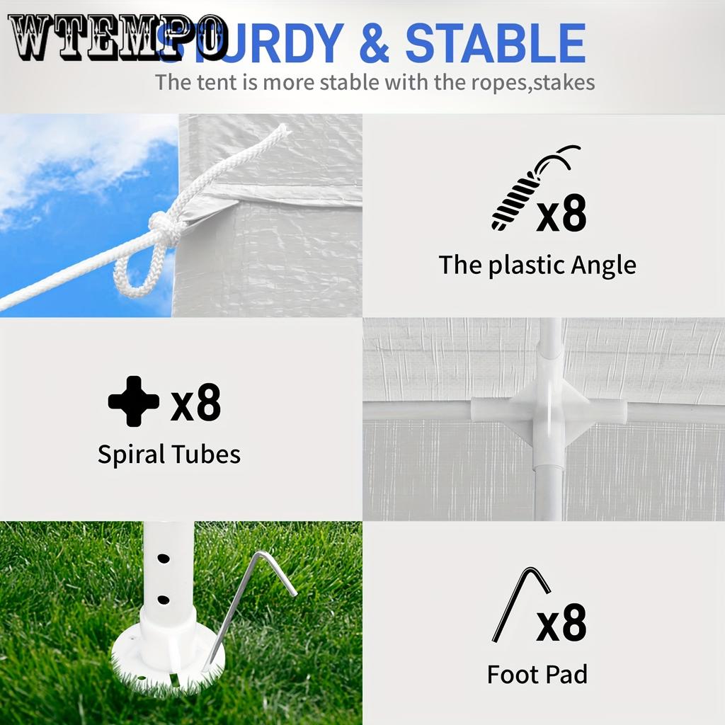 Просторная уличная палатка для вечеринок размером 10x30 футов — водонепроницаемый навес, 8 съемных боковин, идеально подходит для патио, свадеб, беседок, мероприятий на заднем дворе и собраний