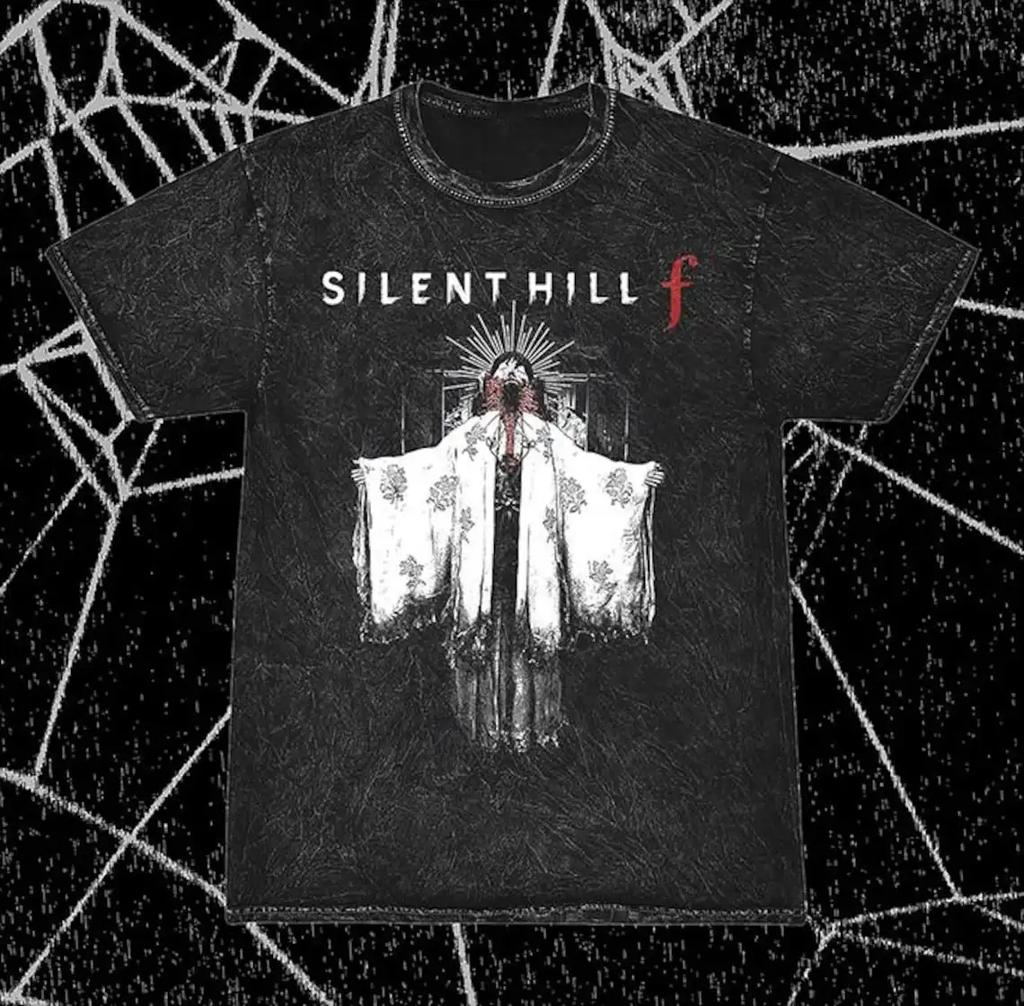 Классические Игровые Футболки Винтажная Стирка Silent Hill F Хоррор Игра Графический Принт Энтузиаст Психологические Фанаты Футболка Мужчины Женщины Хлопковый Топ