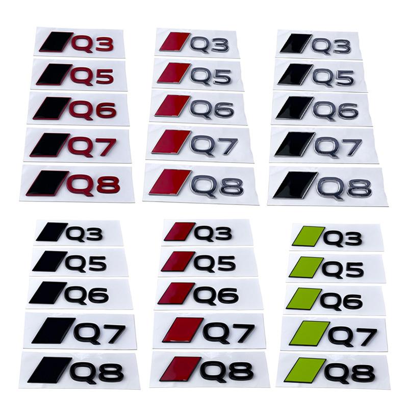 New Letter Trunk Rear Stickers for 164a Q3 Q5 Q6 Q7 Q8 Emblem Metal Car Badge Body Side Decal Refitting Decoration Accessoriesa164