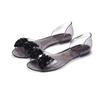 Fashion Women's New PVC Transparent Sandals Summer Flat Jelly Shoes Glass Diamond Bow Fashion Shoes Plastic Fish Mouth Shoes