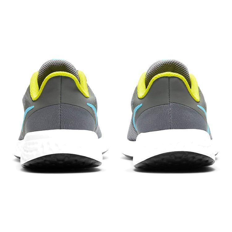 Nike Revolution 5 GS Дымчато-серый Хлористый синий Детские кроссовки Высоковольтный белый BQ5671-019