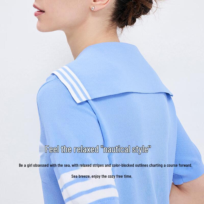 Navigare Италия Женский Полосатый Вязаный Кардиган с Матросским Воротником