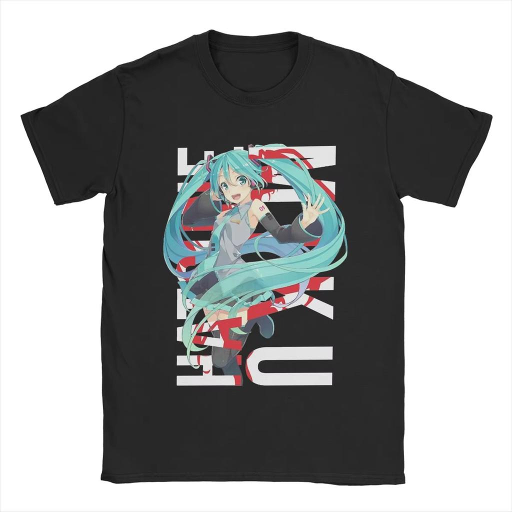 Hatsune Miku Anime Harajuku Print T-Shirt Y2K Men's Women's Casual Short Sleeve Crew Neck Cotton Tee Unisex Fashion Comfort Top