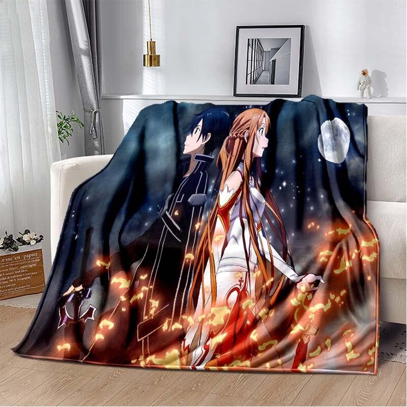 Asuna Sword Art Online флисовое одеяло с 3D принтом для кроватей, походов, пикников, толстое одеяло, покрывало, флисовое одеяло