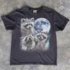 Three Raccoons Moon Shirt, Distressed Purple Tee, Vintage Animal T-Shirt, Feral Raccoon Graphic