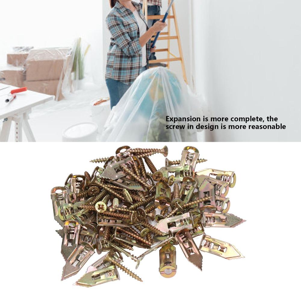 40pcs Easy Drywall Anchors Zinc Plated Steel Screw Anchor Metal Anchors House Decoration