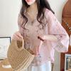 Summer Floral Blouse V Neck Retro Loose Fit Boho Chic Shirt Casual Women Top
