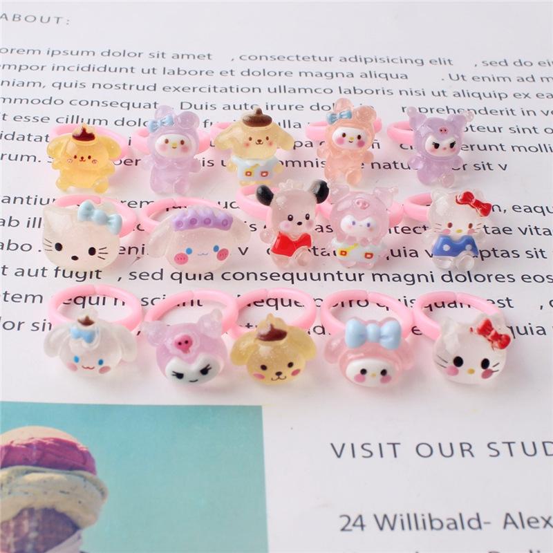 10 шт. мультяшное детское кольцо из смолы, милое цветочное кольцо, матовое кольцо, подарок