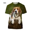 Summer Fashion Men's 3D Printing T Shirts Animal Dog Beagle Casual Short-sleeved Street T-shirt Tops Quality Tees