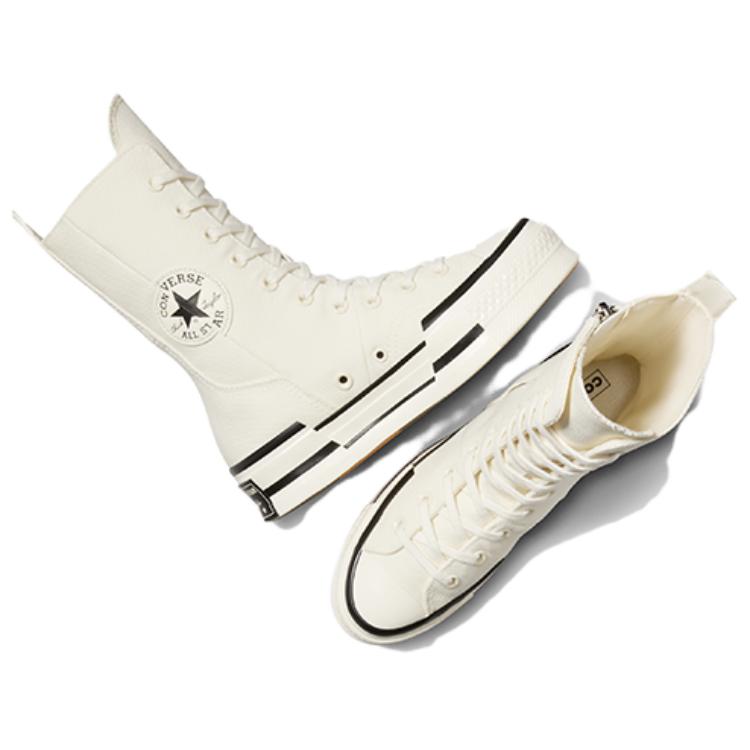 Converse Chuck 70 Plus X-High модные универсальные высокие парусиновые кеды для женщин белые