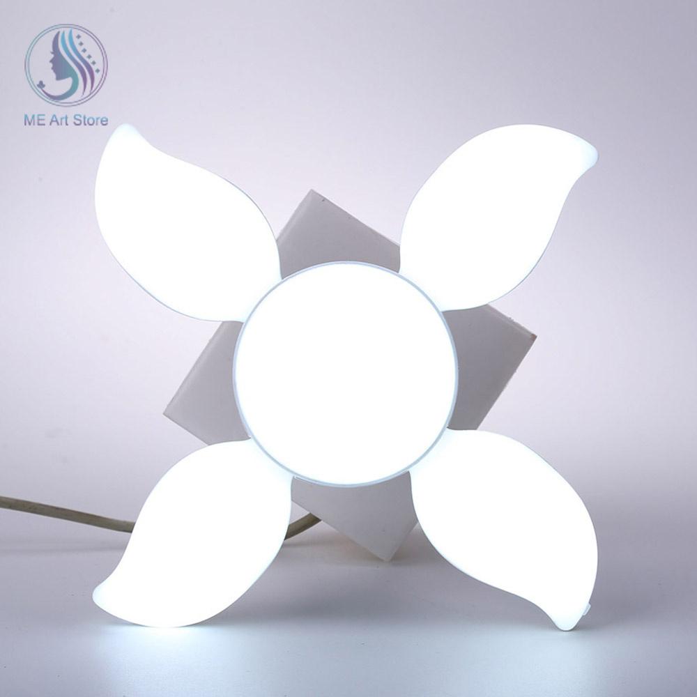 Folding Light Bulb Household Super Bright Energy Saving Foldable Garage Chandelier Five Leaf Light Bulb Adjustable Ceiling Light