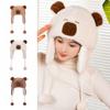 Pullover Hat Cute Plush Capybara Hat Warm Animals Ears Beanie Hats  Winter Autumn