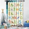 Cartoon Pattern Blackout Curtains 2Pcs Educational Fun Design For Children'S Room Living Room Bedroom Window Decor Grommet Top