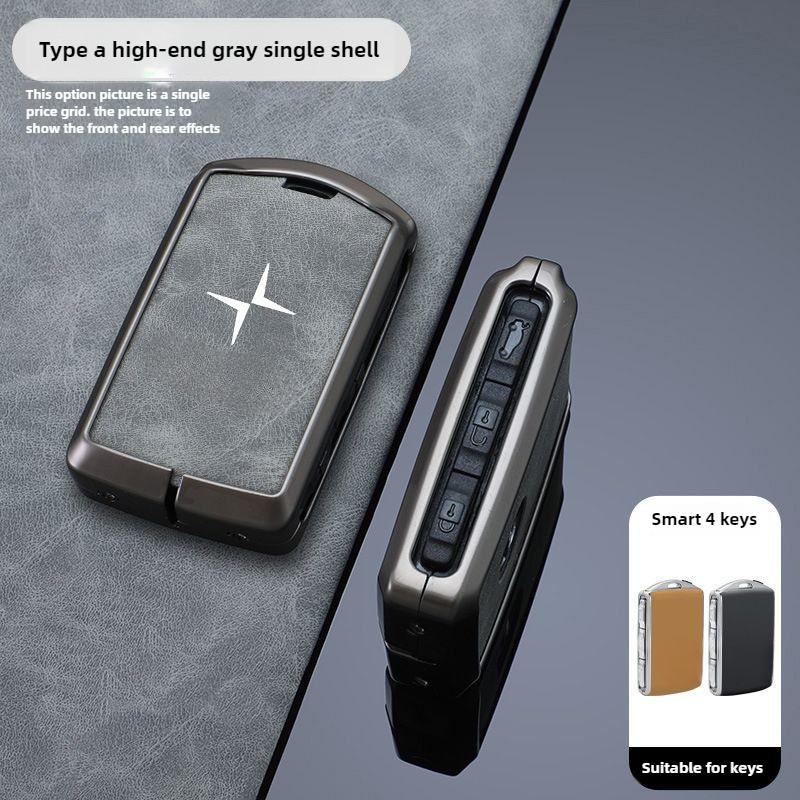2023-2024 Smart 4 Buttons Business Metal Car Key Protection Cover Car Remote Key Protection Shell Suitable for Polestar1/2