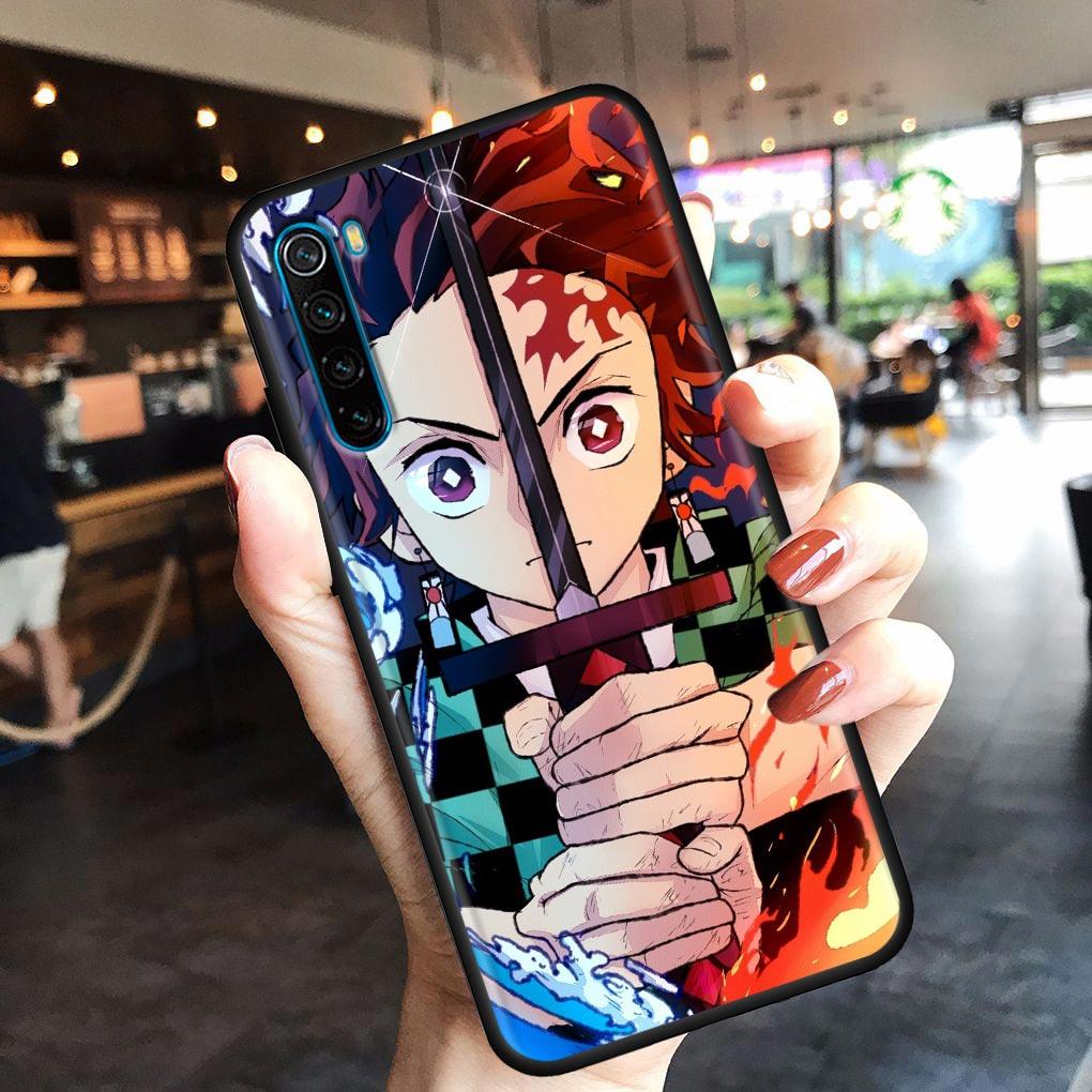 Анимационный чехол для телефона Girl Anime Demon killer для Redmi Note 10 11 11S 11E 7 8 8T 9 9S 9T Pro Plus 4G 5G, черный мягкий чехол
