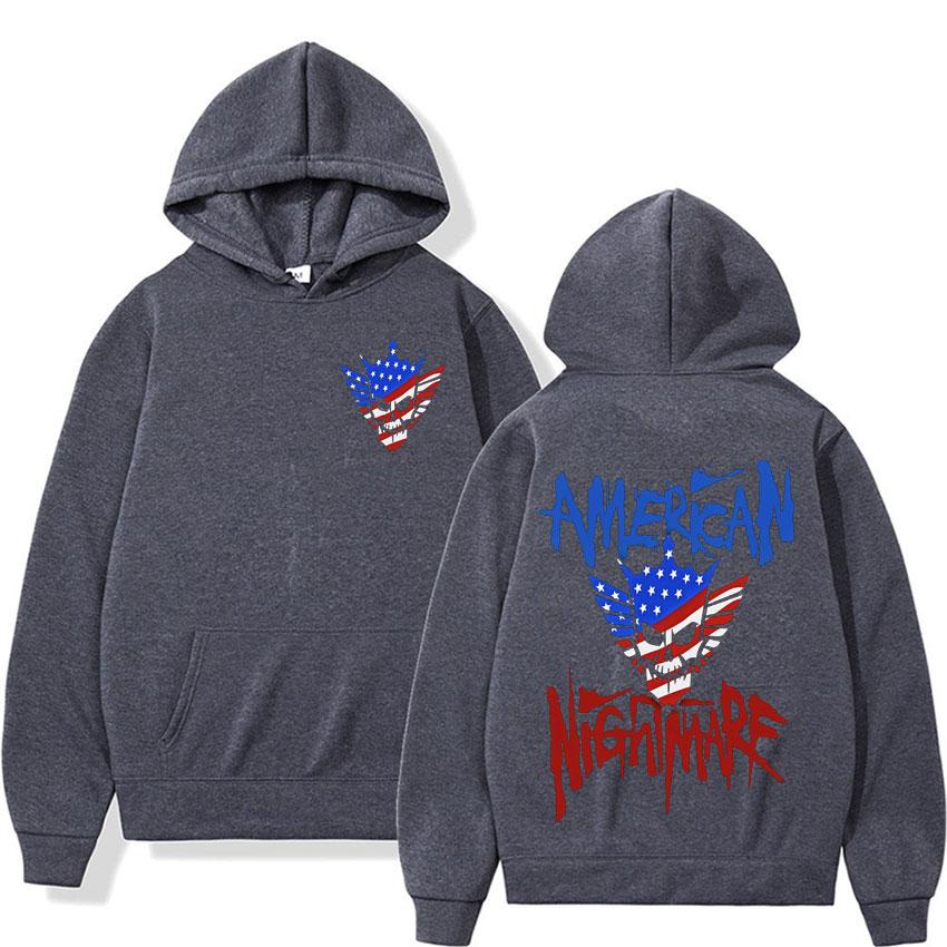 Худи с логотипом Cody Rhodes American Nightmare Мужская одежда Хип-хоп Винтажные толстовки Повседневные флисовые худи с длинным рукавом