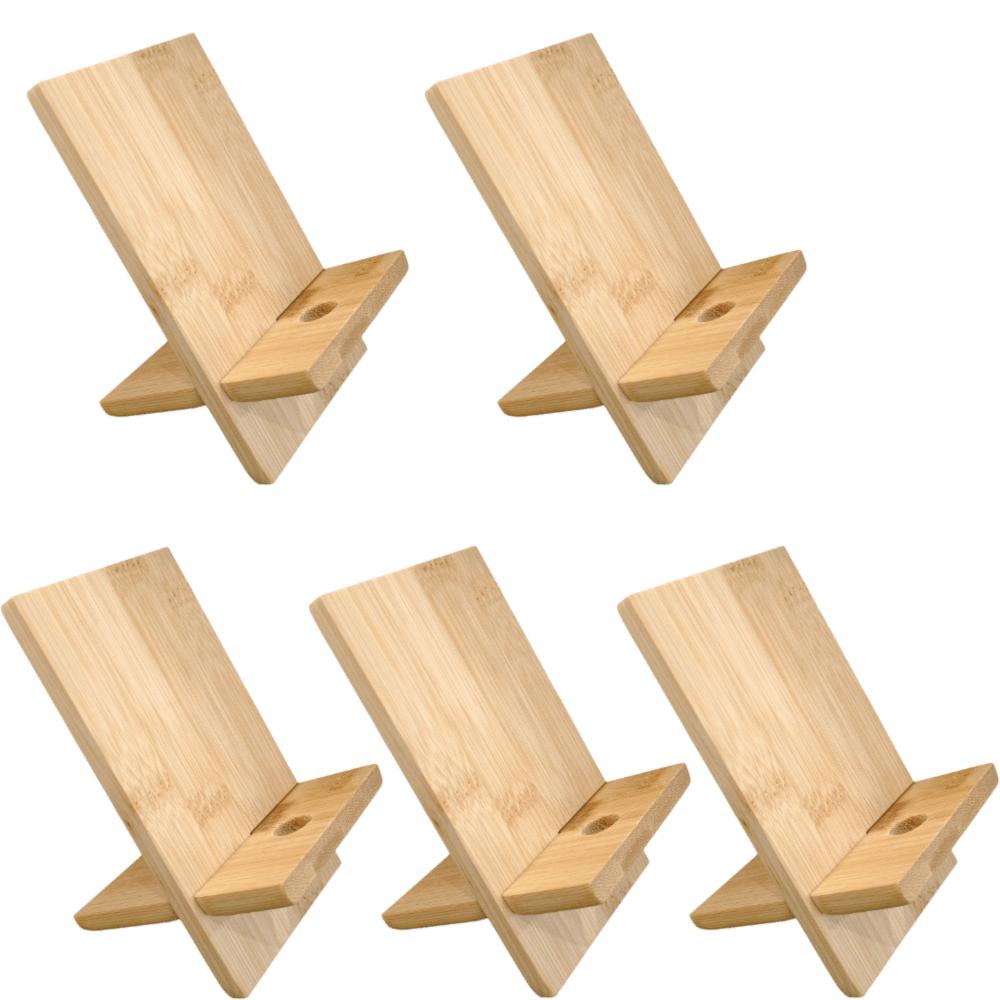 5pcs Detachable Design Wood fiber Cell Phone Stand Tablet Holder Stand For Office Use