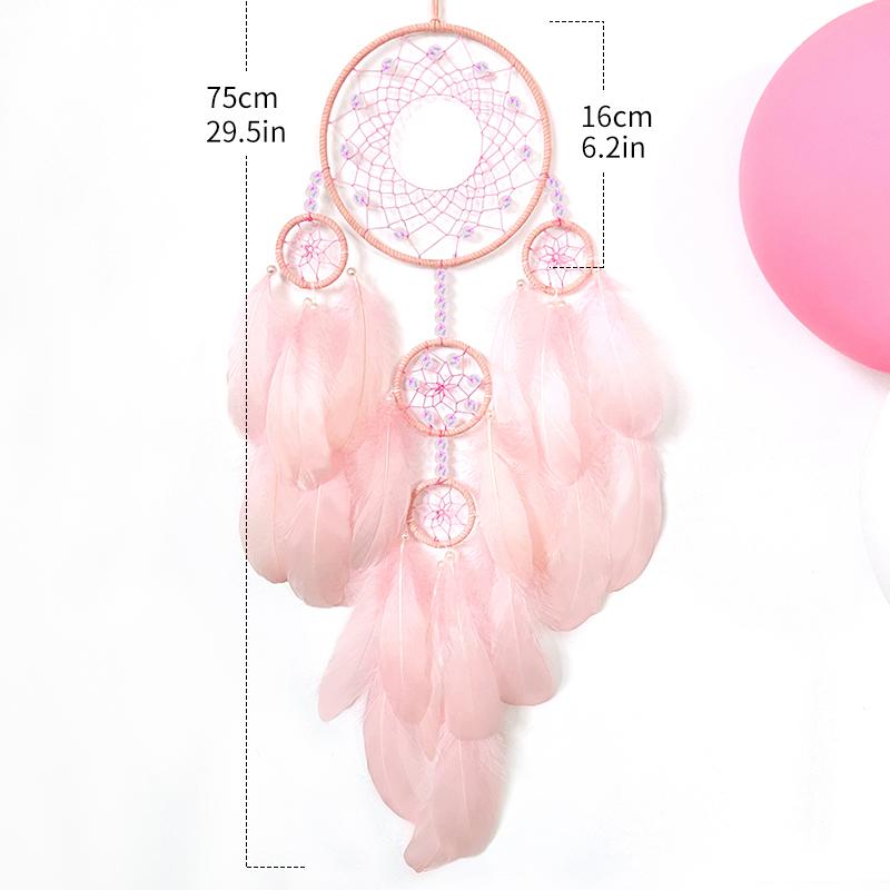Ловец снов Ручной работы Колокольчик ветра Украшения для гостиной Спальня Настенные подвесные украшения Подарки на день рождения и праздники Домашний аксессуар