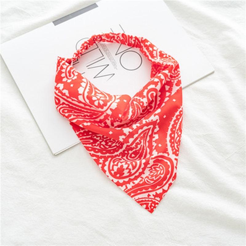 Chiffon Printing Flower Bandana Hair Scarf Headband for Women Vintage Long Ribbon Scrunchie Beach Bandanas Hair Accessories