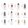 Artificial Nails Full Cover False Nails Checkerboard Fake Nails Nail Decorations Blush Fake Nails