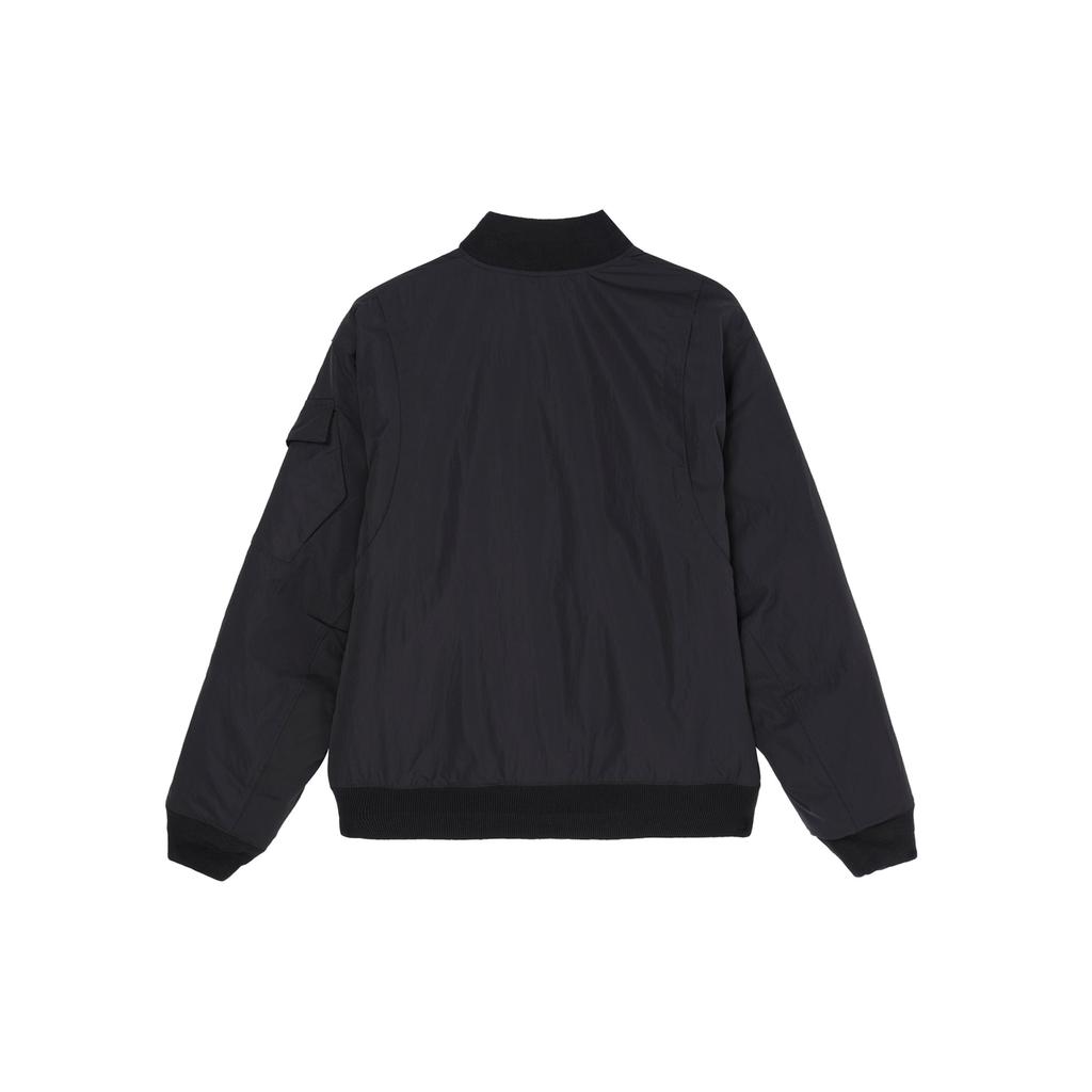 Jordan Сплошной цвет логотипа с вышитым боковым карманом и бейсбольным воротником на молнии. Мужские куртки черного цвета FB7317-010