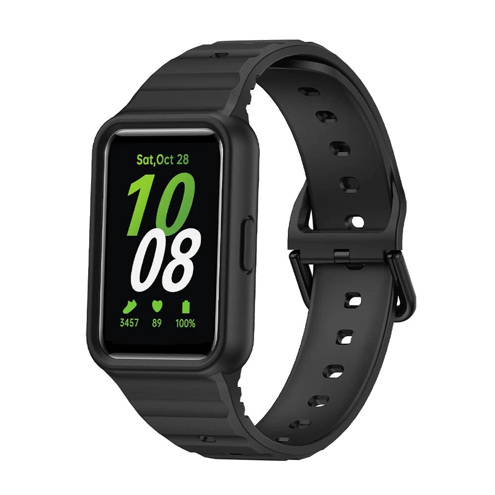 Silicone Strap+Case for Samsung Galaxy Fit 3 Smart Watch Replacement Bumper Shell Cover For Samsung Galaxy Fit3 band Accessories