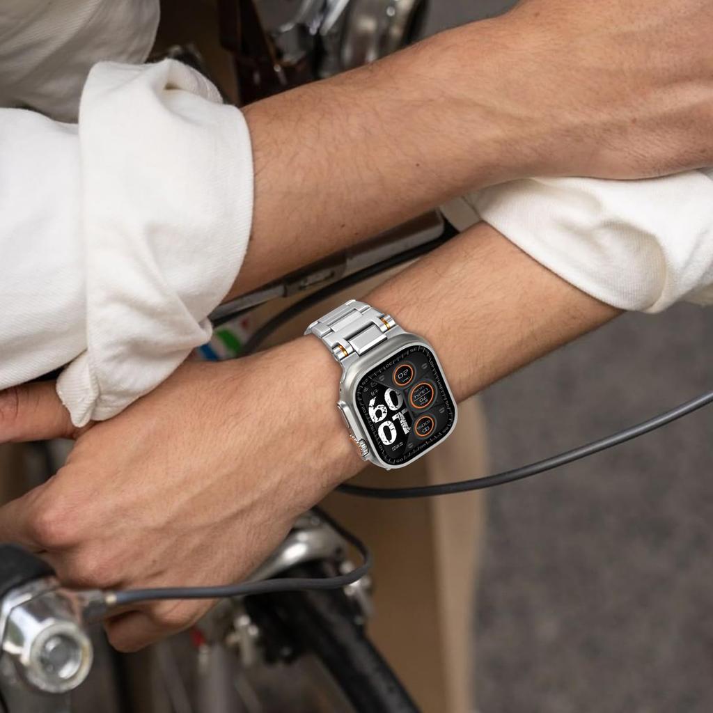Ремешок из нержавеющей стали для Apple Watch Ultra 3/2/1 49 мм 46 мм 45 мм 44 мм 42 мм Металлический магнитный ремешок IWatch Series 11 10 9 8 7 6 SE 5