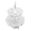 Cup Cake Tower Stand 2 Tier Alloy Elegant Tiered Cake Display Holder Serving Tray Silver White